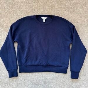 SPANX Air Essentials Modal Blend Navy Blue Crewneck Sweatshirt Medium